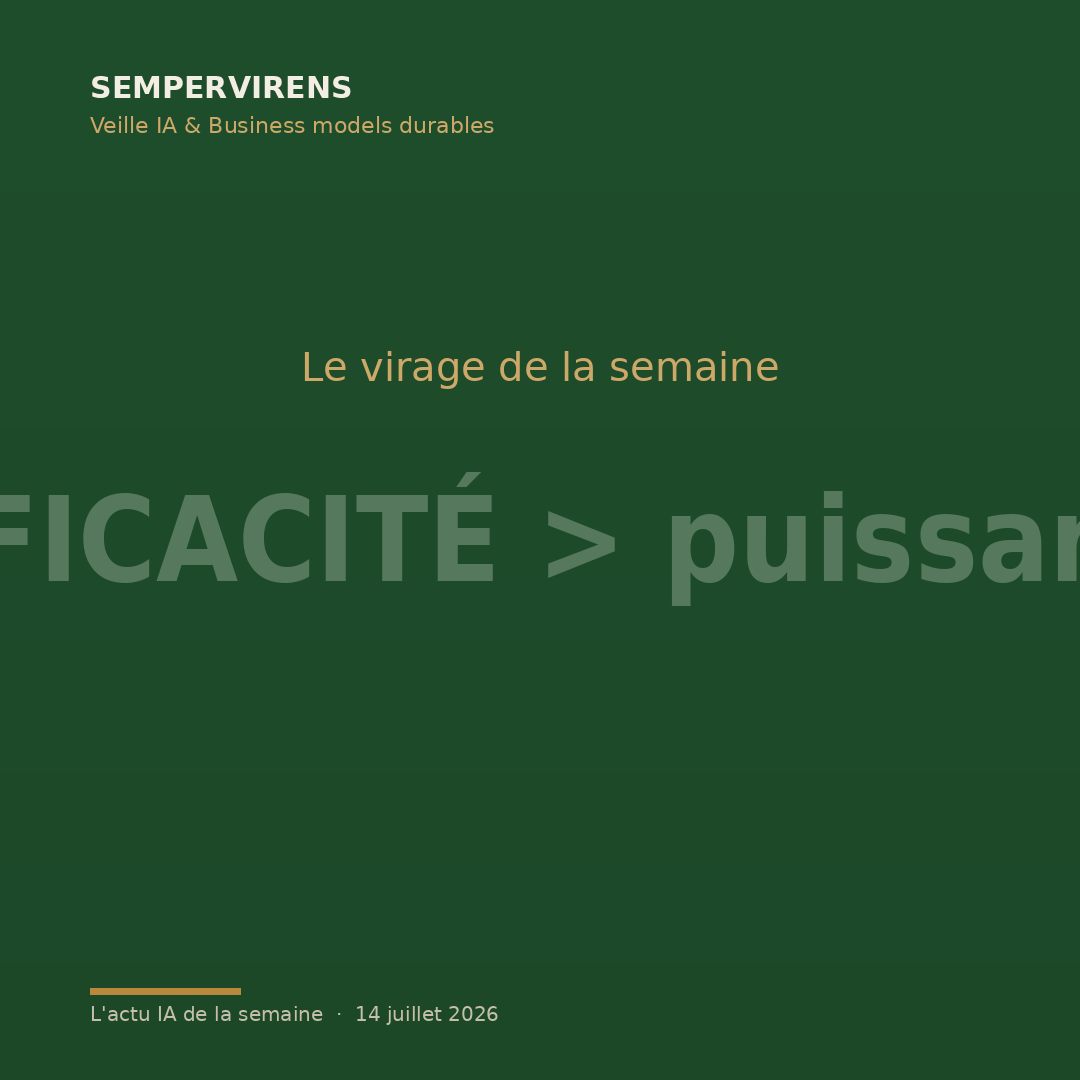 L&rsquo;actu IA & Business models durables du 14 juillet 2026